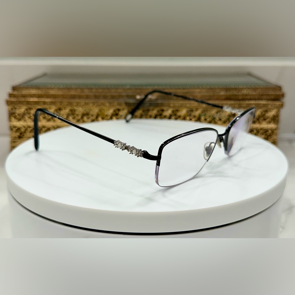 Tiffany & Co. Silver/Crystal/Mother Of Pearl Rx Eyeglass Frames Vguc W T&Co Case